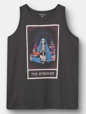 NWT Torrid 'The Introvert' Graphic Tank Size 0X L 12 Vintage Black 3722-CT